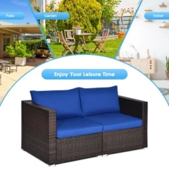 Tangkula 2PCS Rattan Corner Sofa Set Patio Outdoor Furniture Set W/ 4 Navy Cushions 12 Tangkula 2PCS Rattan Corner Sofa Set Patio Outdoor Furniture Set W/ 4 Navy Cushions -Tangkula Shop GUEST 23173f90 a887 4989 b3e8 885ef46bf24c