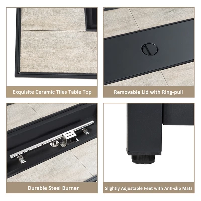 Tangkula 9-Piece Patio Sectional Set with 60,000 BTU Propane Fire Pit Table 6 Tangkula 9-Piece Patio Sectional Set with 60,000 BTU Propane Fire Pit Table - Image 6