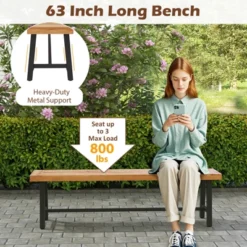 Tangkula 63 Inch Patio Bench Set Of 1/2, Acacia Wood Long Dining Bench W/ Heavy-Duty Metal Legs 13 Tangkula 63 Inch Patio Bench Set Of 1/2, Acacia Wood Long Dining Bench W/ Heavy-Duty Metal Legs -Tangkula Shop GUEST 2386d70f 4576 4fde 88f7 fd1e52e252a3