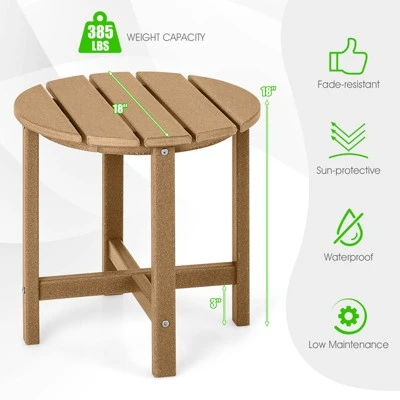 Tangkula 18" Adirondack Side Table - Weather Resistant HDPE Garden End Table 4 Tangkula 18" Adirondack Side Table - Weather Resistant HDPE Garden End Table - Image 4