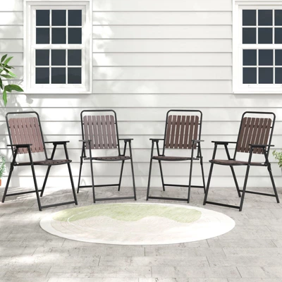 Tangkula 4-Piece Portable Patio Folding Chairs with Heavy-Duty 400 lbs Capacity 3 Tangkula 4-Piece Portable Patio Folding Chairs with Heavy-Duty 400 lbs Capacity - Image 3