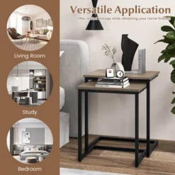 Tangkula 3 Pcs Nesting Coffee End Table Set Stacking Side Nightstand Living Room 15 Tangkula 3 Pcs Nesting Coffee End Table Set Stacking Side Nightstand Living Room -Tangkula Shop GUEST 246d2277 3c3f 47ed a94f 0ece9a4710e3
