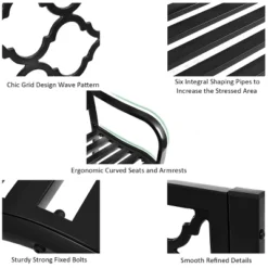 Tangkula Outdoor Chair Garden Patio Bench Cast Iron Frame Black 13 Tangkula Outdoor Chair Garden Patio Bench Cast Iron Frame Black -Tangkula Shop GUEST 24779291 1918 489a 852f 847af115f345