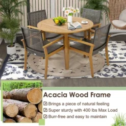 Tangkula Outdoor Rattan Chair Set Of 4 Patio PE Wicker Dining Chairs W/ Sturdy Acacia Wood Frame 12 Tangkula Outdoor Rattan Chair Set Of 4 Patio PE Wicker Dining Chairs W/ Sturdy Acacia Wood Frame -Tangkula Shop GUEST 248cb9d3 16fb 47d2 88ca 47e3ae6a4fef