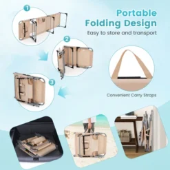 Tangkula 2PCS Beach Lounge Chair Reclining Chair With 5 Adjustable Positions Detachable Pillow &Hand Ropes Blue/Black/Gray/Turquoise/Beige/Pink 14 Tangkula 2PCS Beach Lounge Chair Reclining Chair With 5 Adjustable Positions Detachable Pillow &Hand Ropes Blue/Black/Gray/Turquoise/Beige/Pink -Tangkula Shop GUEST 2493b722 02ed 4c53 a8ea 688dd39e2af9