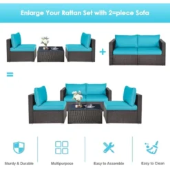 Tangkula 2PCS Rattan Corner Sofa Set Patio Outdoor Furniture Set W/ 4 Blue Cushions 14 Tangkula 2PCS Rattan Corner Sofa Set Patio Outdoor Furniture Set W/ 4 Blue Cushions -Tangkula Shop GUEST 24f3ebe5 f002 459f b57d 58458a8f96fa 1