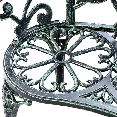 Antique Aluminum Bench Patio Garden Chair Porch Cast For Outdoor Green 3 Antique Aluminum Bench Patio Garden Chair Porch Cast For Outdoor Green - Image 3