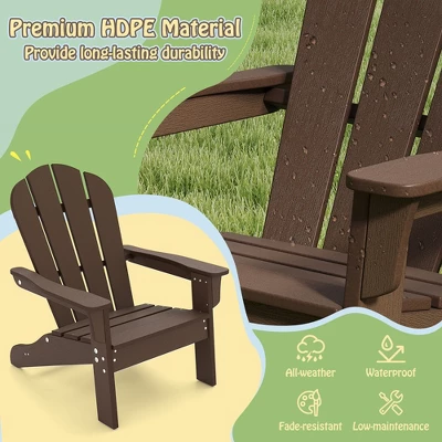 Tangkula 4PCS Kid's Adirondack Chair All-Weather HDPE Toddler Lawn Chair W/ Ergonomic Design 7 Tangkula 4PCS Kid's Adirondack Chair All-Weather HDPE Toddler Lawn Chair W/ Ergonomic Design - Image 7