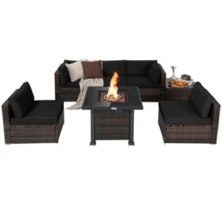 Tangkula 7-Piece Outdoor Rattan Sectional Sofa Set with 50,000 BTU Propane Fire Pit Table 19 Tangkula 7-Piece Outdoor Rattan Sectional Sofa Set with 50,000 BTU Propane Fire Pit Table -Tangkula Shop GUEST 2588baa1 d80e 4f2d 9c5a 715de2f596c1