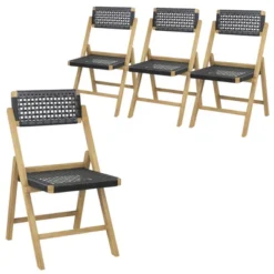 Tangkula 4PCS Folding Chairs W/ Woven Rope Seat & High Back Indonesia Teak Patio 9 Tangkula 4PCS Folding Chairs W/ Woven Rope Seat & High Back Indonesia Teak Patio -Tangkula Shop GUEST 25907086 3414 424a 9c20 c9bfbb22ff41
