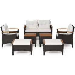 Tangkula 7-Piece Rattan Patio Conversation Set with Acacia Wood Accents -Tangkula Shop GUEST 25bb232f 545a 4c9c be63 d3db44b24f99
