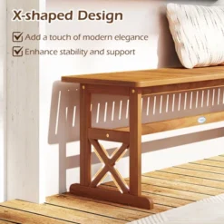 Tangkula 51-Inch Acacia Wood Outdoor Bench with X-Shaped Support Frame 14 Tangkula 51-Inch Acacia Wood Outdoor Bench with X-Shaped Support Frame -Tangkula Shop GUEST 2620c5e8 f0a8 4f56 ba37 4461ebe2cfa8 1