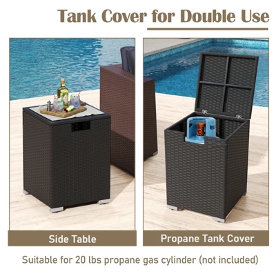 Tangkula 12-Piece Patio Furniture Set with 32" Fire Pit Table & Tank Cover 2 Tangkula 12-Piece Patio Furniture Set with 32" Fire Pit Table & Tank Cover - Image 2