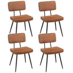 Tangkula Dining Chairs Set Of 4 W/ PU Leather Cover Filled Sponge Waterfall Seats -Tangkula Shop GUEST 26b19875 8093 4b7e 8fe3 4d9aa8066a60