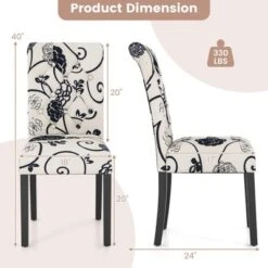 Tangkula Upholstered Dining Chairs Set Of 4 Tufted Fabric Kitchen Chairs W/Padded Seat & Rubber Wood Legs Farmhouse Accent Chairs -Tangkula Shop GUEST 2707ffa0 2e57 4ad0 80a1 4a2e6c0b5b5f