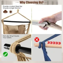 Tangkula Hammock Chair with Soft Pillow Cushions and Hanging Rope Swing 15 Tangkula Hammock Chair with Soft Pillow Cushions and Hanging Rope Swing -Tangkula Shop GUEST 270eed81 d244 40a4 ae95 9362ad1580f2