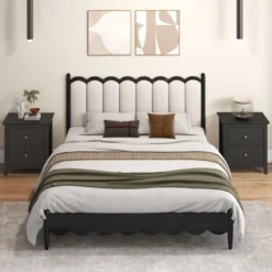 Tangkula Modern Nightstand W/ Storage 2 Drawers & Support Legs For Bedroom Black -Tangkula Shop GUEST 2737c65c fc7b 4ddf 9870 e475b031a50a