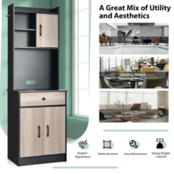 Tangkula 3-Door 71" Kitchen Buffet Pantry Storage Cabinet W/Hutch Adjustable Shelf -Tangkula Shop GUEST 27c4907f 9f43 4741 8f63 1b6040f5da3c