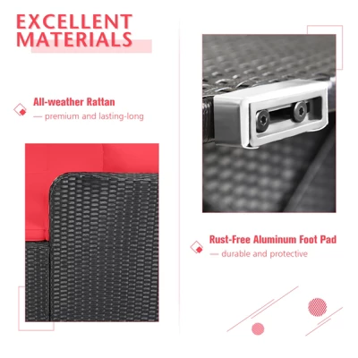 Tangkula Patio Rattan Daybed - Outdoor Cushioned Sofa with 4 Pillows 7 Tangkula Patio Rattan Daybed - Outdoor Cushioned Sofa with 4 Pillows - Image 7