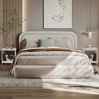 Tangkula Set Of 2 Accent End Table 2-Tier Sofa Side Table Nightstand W/ X-Shaped Frame White 2 Tangkula Set Of 2 Accent End Table 2-Tier Sofa Side Table Nightstand W/ X-Shaped Frame White - Image 2