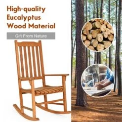 Tangkula 2 PCS Outdoor Eucalyptus Rocking Chair Single Rocker For Patio Deck Natural 16 Tangkula 2 PCS Outdoor Eucalyptus Rocking Chair Single Rocker For Patio Deck Natural -Tangkula Shop GUEST 284ca97c 76d2 448e bab6 c3ad3ba5cd8f
