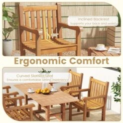 Tangkula 4 PCS Teak Wood Patio Dining Chair Outdoor Armchair W/ Slatted Seat & Solid Legs 13 Tangkula 4 PCS Teak Wood Patio Dining Chair Outdoor Armchair W/ Slatted Seat & Solid Legs -Tangkula Shop GUEST 28cf87e5 4388 4c77 84bf c3ec487f3d67