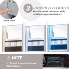 Tangkula 360° Rotating Mirrored Jewelry Cabinet Armoire 3 Color LED Modes Lockable Gray 15 Tangkula 360° Rotating Mirrored Jewelry Cabinet Armoire 3 Color LED Modes Lockable Gray -Tangkula Shop GUEST 28cfbd1b 53e7 4a6d 8701 bbe4cd76a4fa