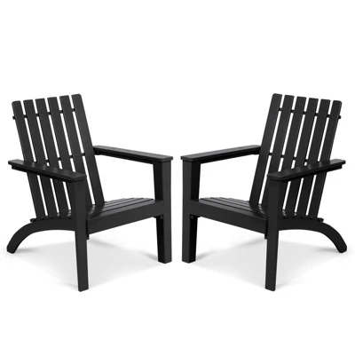 Tangkula Set of 2 Wooden Adirondack Chairs: Ergonomic Acacia Wood Outdoor Lounge 8 Tangkula Set of 2 Wooden Adirondack Chairs: Ergonomic Acacia Wood Outdoor Lounge - Image 8