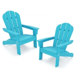 Tangkula 2-Piece Kids Adirondack Chair Set - All-Weather HDPE Outdoor Seating -Tangkula Shop GUEST 291d281a 53cf 42c1 81a8 eebb5a065e3a