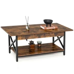 Tangkula Coffee Table Industrial 2-Tier W/ Storage Shelf &Storage Shelf For Living Room 21 Tangkula Coffee Table Industrial 2-Tier W/ Storage Shelf &Storage Shelf For Living Room -Tangkula Shop GUEST 296b7721 aabb 4c19 bee7 162ac635bdfd