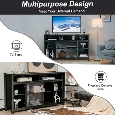Tangkula 58" TV Stand Entertainment Console Center W/ Adjustable Open Shelves Up To 65" 6 Tangkula 58" TV Stand Entertainment Console Center W/ Adjustable Open Shelves Up To 65" - Image 6