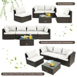 Tangkula 5-Piece Modular Rattan Patio Furniture Set with Cushioned Sofa and Coffee Table 19 Tangkula 5-Piece Modular Rattan Patio Furniture Set with Cushioned Sofa and Coffee Table -Tangkula Shop GUEST 29a74047 6b6d 416a bf78 4474d38b2f44