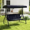 Tangkula 3-Seat Converting Patio Swing Chair and Porch Bed with Adjustable Canopy