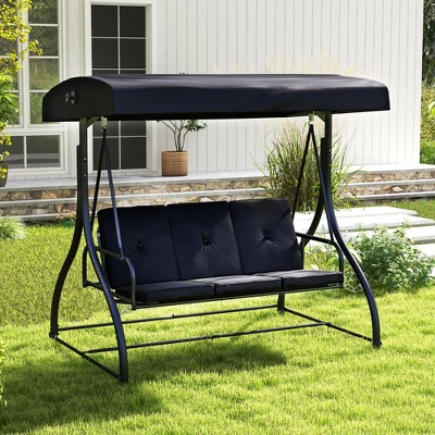 Tangkula 3-Seat Converting Patio Swing Chair and Porch Bed with Adjustable Canopy 1 Tangkula 3-Seat Converting Patio Swing Chair and Porch Bed with Adjustable Canopy