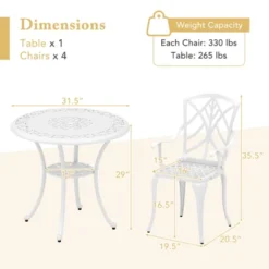 Tangkula 5 Pieces All-Weather Outdoor Cast Aluminum Dining Set Round Dining Table -Tangkula Shop GUEST 2a071cd6 8bd2 4627 a77a b1ef6735a496