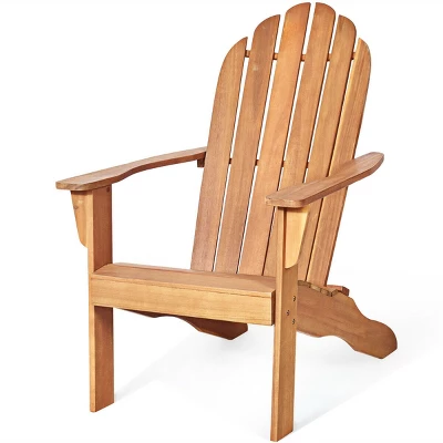 Tangkula 2PCS Classic Wooden Adirondack Chairs for Outdoor Patio & Garden 1 Tangkula 2PCS Classic Wooden Adirondack Chairs for Outdoor Patio & Garden