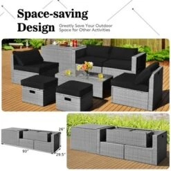 Tangkula 8 Pieces All-Weather PE Rattan Patio Furniture Set Outdoor Space-Saving Sectional Sofa Set With Storage Box -Tangkula Shop GUEST 2a4b05e2 8c5c 4338 bd87 c5bf1b6d8475