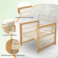 Tangkula 3PCS Patio Acacia Wood PE Wicker Furniture Set W/ Soft Seat & Back Cushions 16 Tangkula 3PCS Patio Acacia Wood PE Wicker Furniture Set W/ Soft Seat & Back Cushions -Tangkula Shop GUEST 2a5296ca a5af 4388 980b 522f1371532b