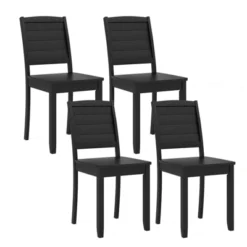 Tangkula 4 PCS Armless Wood Dining Chair W/ Rubber Wood Legs Curved Backrest Kitchen -Tangkula Shop GUEST 2ac5942e 44e8 493f a039 bafb7bdb5d1f