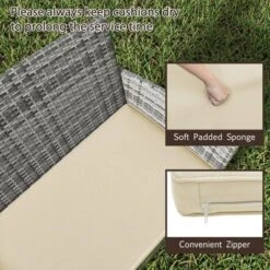 Tangkula Set Of 4 Patio Furniture Set W/Washable Cushions & Tempered Glass Coffee Table