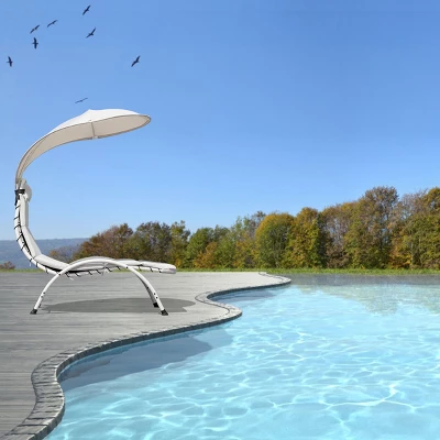 Tangkula Outdoor Canopy Swing Chaise Lounge with Ergonomic Cushion 3 Tangkula Outdoor Canopy Swing Chaise Lounge with Ergonomic Cushion - Image 3