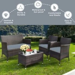 Tangkula 8PCS Patio Rattan Conversation Furniture Set Outdoor W/ Cushion -Tangkula Shop GUEST 2b7b001f 4d64 44ef 8b30 74167ce03271