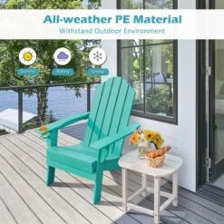 Tangkula 2PCS Folding Adirondack Chair Outdoor Adirondack Chair Weather Resistant Lounger For Backyard Porch Poolside Turquoise/Grey/White/Black -Tangkula Shop GUEST 2b8d781e 0cf1 4502 842f fa77aab080cf