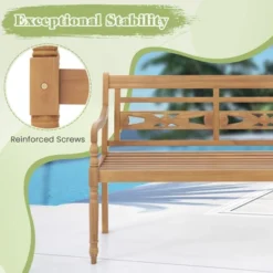 Tangkula 2-Person Garden Bench W/ Wide Backrest & Curved Armrests For Backyard -Tangkula Shop GUEST 2b913ffb 8c37 4a8d b146 0de0c60b1d6d