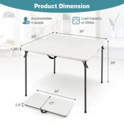 Tangkula Folding Camping Table Portable Picnic Table With All-Weather HDPE Tabletop Metal Frame & Carry Straps White/Gray 17 Tangkula Folding Camping Table Portable Picnic Table With All-Weather HDPE Tabletop Metal Frame & Carry Straps White/Gray -Tangkula Shop GUEST 2bb5a6b9 6185 4b09 9258 c70d37e99b93