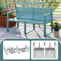 Tangkula 3 PCS Patio Furniture Set W/1 Loveseat & 2 Side Tables All-Weather Bistro Set Blue 15 Tangkula 3 PCS Patio Furniture Set W/1 Loveseat & 2 Side Tables All-Weather Bistro Set Blue -Tangkula Shop GUEST 2bbc9ae9 8a0a 4239 af3a bf1fb229fc53