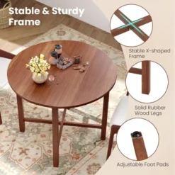 Tangkula 36" Foldable Kitchen Table Round Dining Table W/Solid Rubber Wood Legs -Tangkula Shop GUEST 2bc4d7b7 2645 4a48 9442 43c3f4643d59