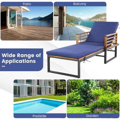 Tangkula 2-Piece Outdoor Chaise Lounge Chair Set with 4-Position Adjustable Backrest 7 Tangkula 2-Piece Outdoor Chaise Lounge Chair Set with 4-Position Adjustable Backrest - Image 7