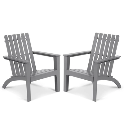Tangkula Set of 2 Wooden Adirondack Chairs: Ergonomic Acacia Wood Outdoor Lounge 9 Tangkula Set of 2 Wooden Adirondack Chairs: Ergonomic Acacia Wood Outdoor Lounge - Image 9