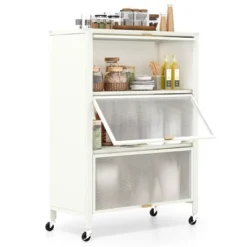 Tangkula 4-Tier Kitchen Bakers Rack Microwave Stand W/ Flip Doors Universal Wheels White 19 Tangkula 4-Tier Kitchen Bakers Rack Microwave Stand W/ Flip Doors Universal Wheels White -Tangkula Shop GUEST 2c284849 dc0a 422a 8fef 3df1ee975cbe